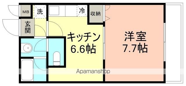 和歌山県和歌山市湊[1DK/32m2]の間取図