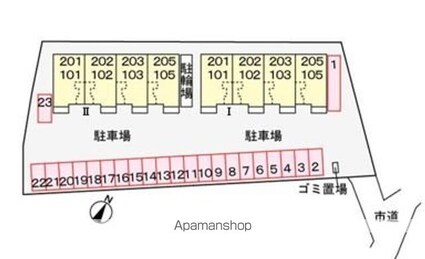 愛媛県伊予市稲荷[2DK/45.33m2]の配置図