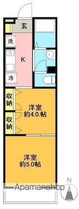 東京都世田谷区代田３丁目[2K/29.1m2]の間取図