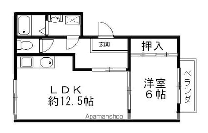 Ｎａｓｕ１８[1LDK/44.61m2]の間取図