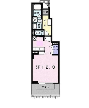 メリオル　カザ　Ａ[1R/32.9m2]の間取図