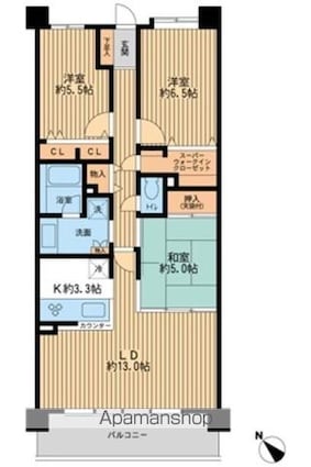 レジディア東松戸[3LDK/78.08m2]の間取図