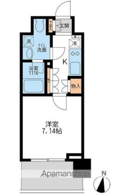 アーデン清澄白河[1K/24.4m2]の間取図