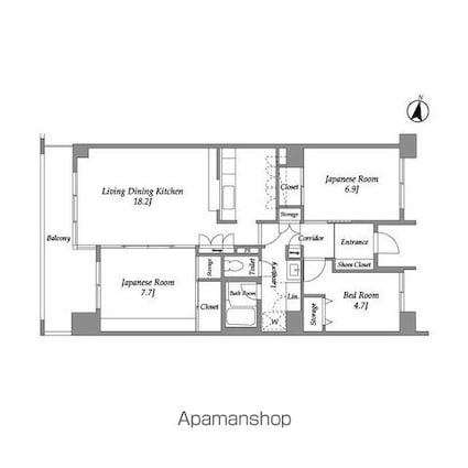 テレパレス西千葉[3LDK/87.56m2]の間取図
