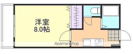 シャンポールⅡ[1K/23m2]の間取図