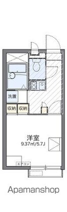 レオパレスＫウイング[1K/20.28m2]の間取図