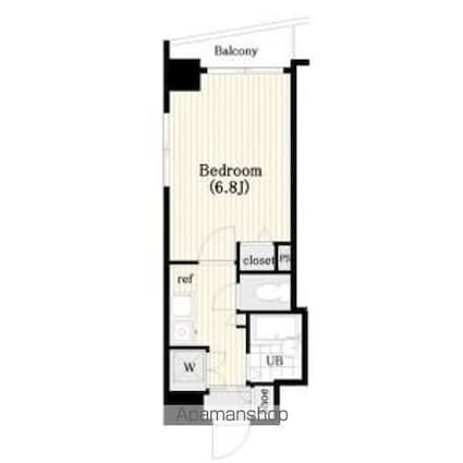 シンシア三軒茶屋太子堂[1K/22.12m2]の間取図