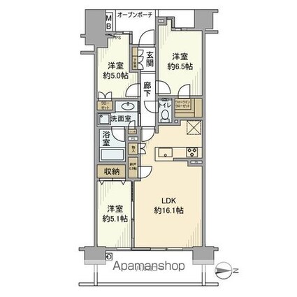 プラウドシティ加賀学園通り[3LDK/73.27m2]の間取図