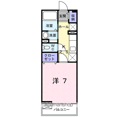 【岩出市波分のアパートの間取り】