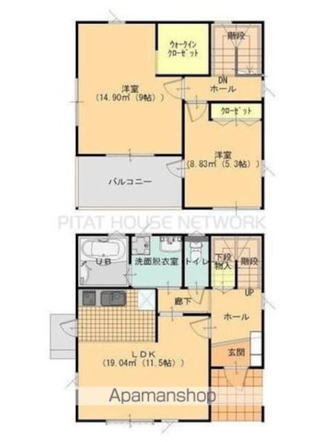 ヒルサイドハウス[2LDK/71.21m2]の間取図