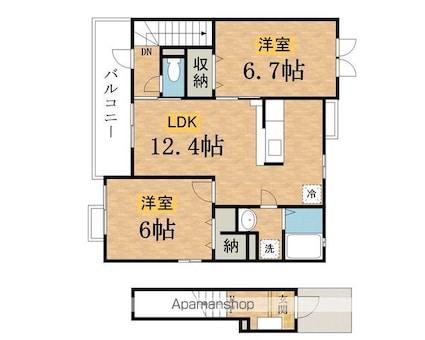 ユニゾン[2LDK/59.59m2]の間取図