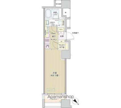 アネーロ銀座[1K/25.69m2]の間取図