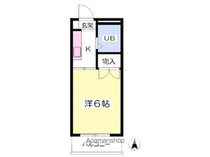 サンハイツ木屋町[1K/17.01m2]の間取図