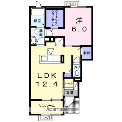 トレフル　Ｋ[1LDK/50.54m2]の間取図