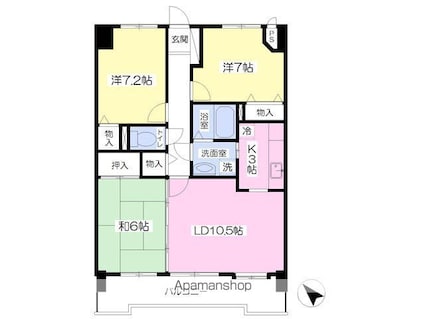 愛媛県松山市南梅本町[3LDK/75.7m2]の間取図