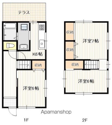 友田藤吉住宅２ｎｄ[3K/58.84m2]の間取図