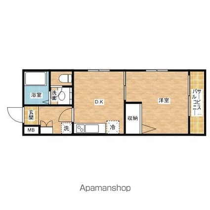 Ｅｓｐｏｉｒ　ｃｏｔｅａｕ（エスポアコトー）[1DK/33.63m2]の間取図