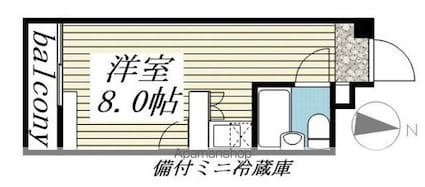 レジダンス・イン・三軒茶屋[1R/16.4m2]の間取図