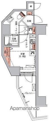 ハーモニーレジデンス三田[1K/20.8m2]の間取図