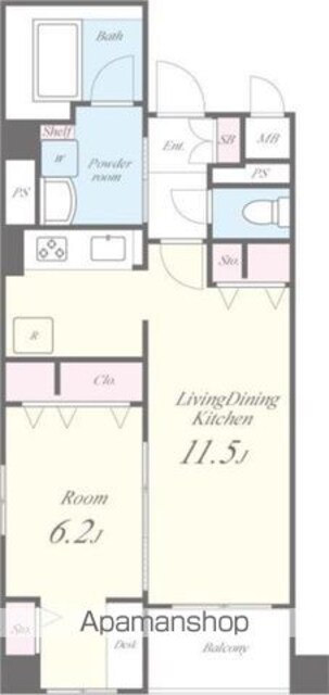 ＧＡＲＤＥＮ　ＣＯＵＲＴ　Ａ　西高島平[1LDK/45.73m2]の間取図