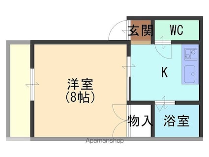 シティハウス永遠[1K/26.4m2]の間取図