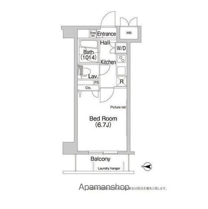 ＢＰＲレジデンス豪徳寺[1K/21.15m2]の間取図
