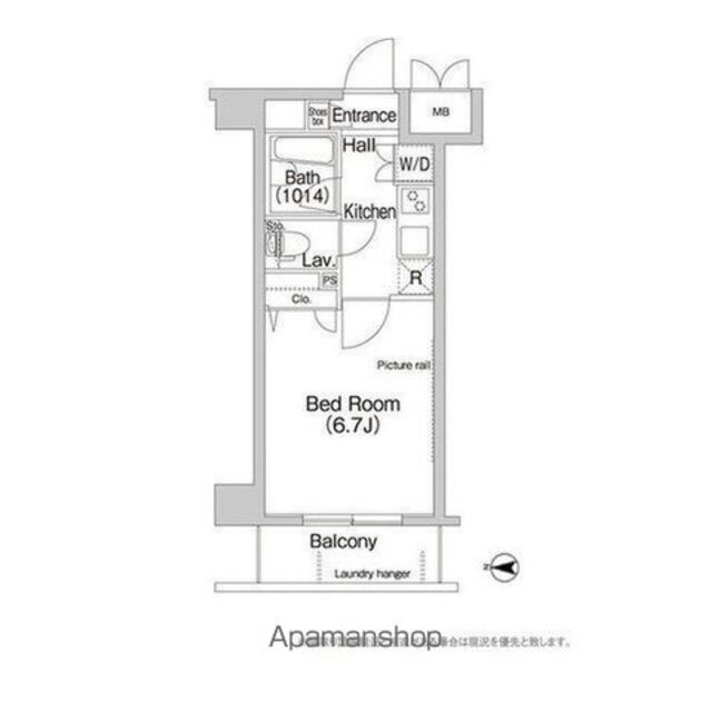 ＢＰＲレジデンス豪徳寺[1K/21.15m2]の間取図