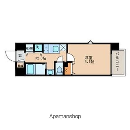 ルミエール[1K/30.16m2]の間取図