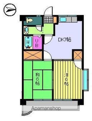 第８２杉フラット[2DK/40.5m2]の間取図