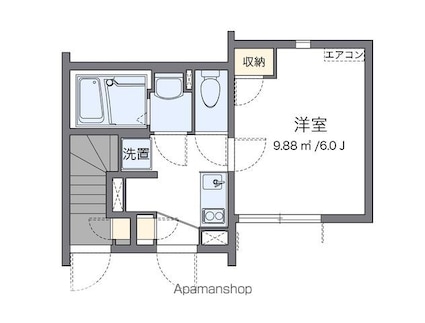 クレイノフィオーレ[1K/20.87m2]の間取図
