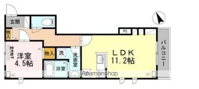ドミール北沢[1LDK/40.57m2]の間取図