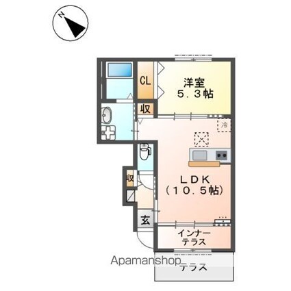 アートブランチ[1LDK/43.36m2]の間取図