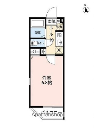 東京都中野区野方５丁目[1K/19m2]の間取図