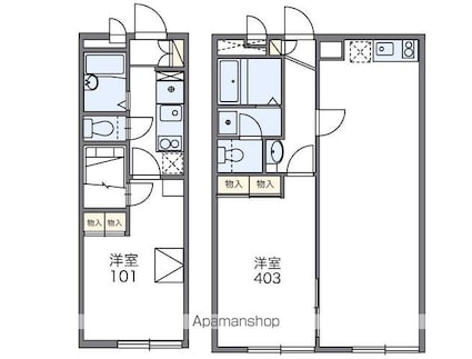 レオパレス言問[1K/20.81m2]の間取図