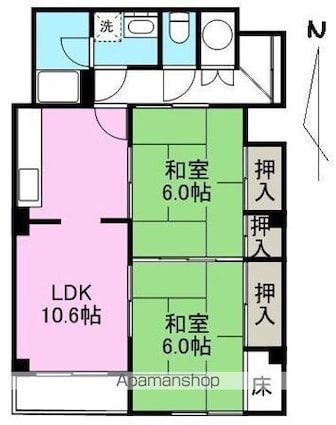メゾン上池[2LDK/66.15m2]の間取図
