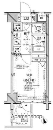 パレステュディオ早稲田[1K/21.57m2]の間取図