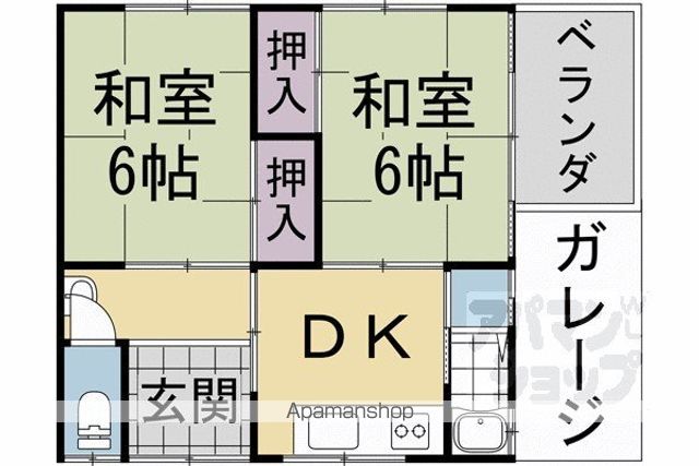 東海道本線 向日町駅 徒歩13分 1階建 築57年の間取り写真