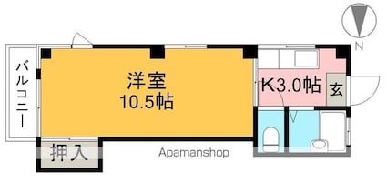 ハイツ１５[1K/27m2]の間取図