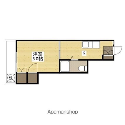 柳川ビル[1K/20.1m2]の間取図