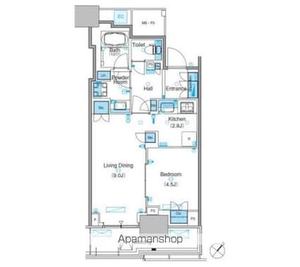 パークアクシス豊洲キャナル[1LDK/46.25m2]の間取図