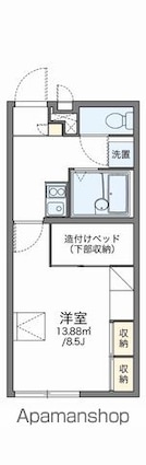 レオパレスあめか[1K/23.18m2]の間取図