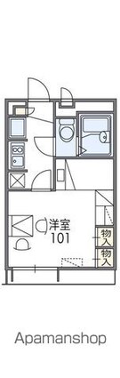 レオパレス雅[1K/19.87m2]の間取図