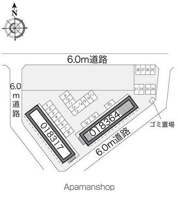 レオパレス鹿嶋宮中Ｂ[1K/23.18m2]の配置図