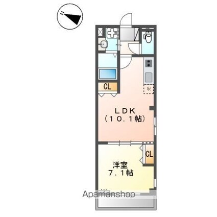 パルＫ＆ＹⅢ[1LDK/39.89m2]の間取図