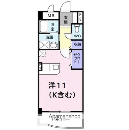 ジュピター・セト[1R/30.66m2]の間取図