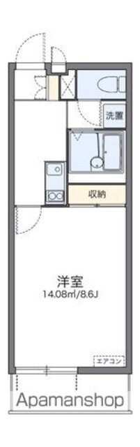 レオネクストシモンズ[1K/26.08m2]の間取図