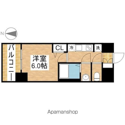 プレサンス桜山駅前アフォード[1K/21.13m2]の間取図