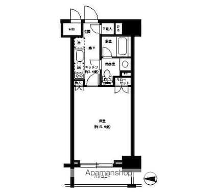 パークキューブ神田[1K/30.7m2]の間取図