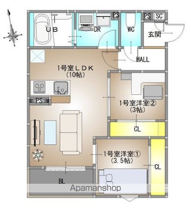 ＲＥＧＡＬＥＳＴ　南高前[2LDK/40.97m2]の間取図