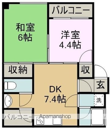 メゾン日経[2DK/54.1m2]の間取図